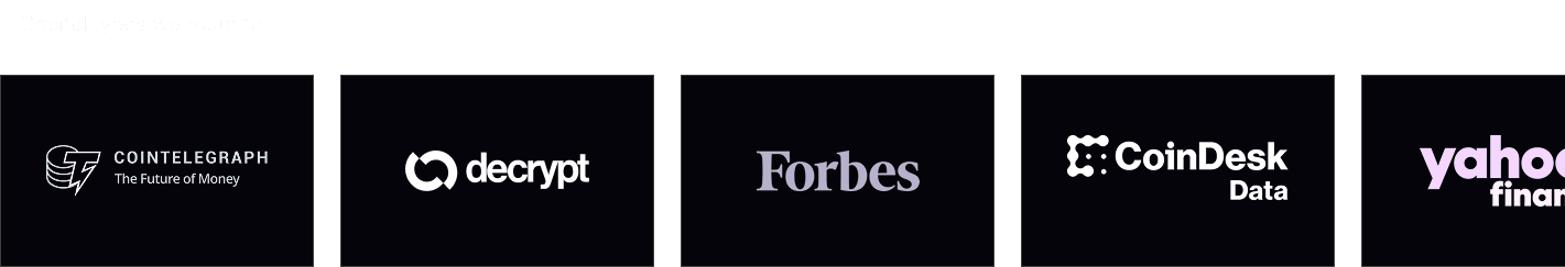 Capital types: Cointelegraph, Decrypt, Forbes, CoinDesk Data, Yahoo Finance